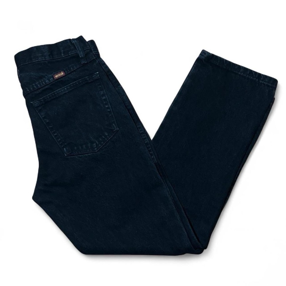 Vintage 90s Black Rustler Denim Straight Leg Jeans 32x30"